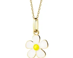 Złota zawieszka z emalią - kwiat