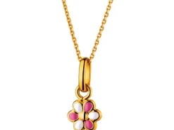 Złota zawieszka z emalią - kwiat