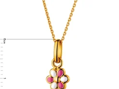 Złota zawieszka z emalią - kwiat