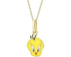 Złota zawieszka z emalią - Looney Tunes, Tweety, Warner Bros. Discovery