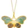 Złota zawieszka z emalią - motyl