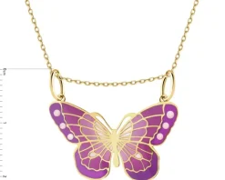 Złota zawieszka z emalią - motyl