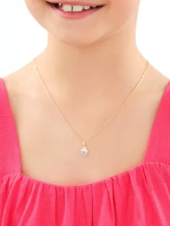 Złota zawieszka z emalią - muffina