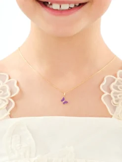 Złota zawieszka z emalią - motyl