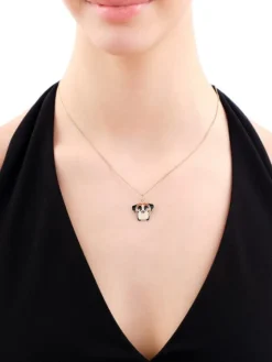 Złota zawieszka z emalią - piesek