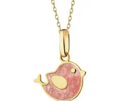 Złota zawieszka z emalią - ptak