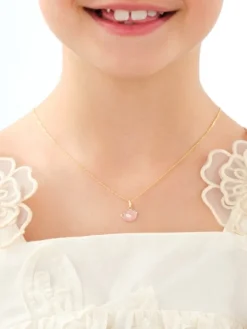 Złota zawieszka z emalią - ptak