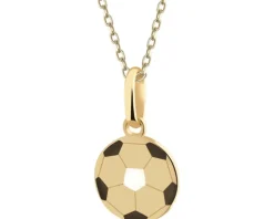 Złota zawieszka z emalią - piłka nożna