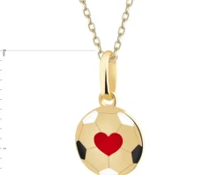 Złota zawieszka z emalią - piłka nożna