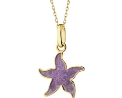 Złota zawieszka z emalią - rozgwiazda