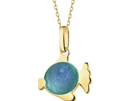 Złota zawieszka z emalią - ryba