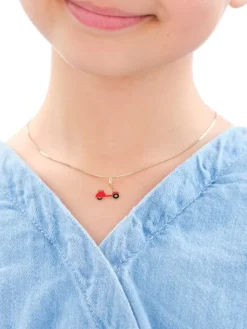 Złota zawieszka z emalią - skuter