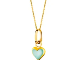 Złota zawieszka z emalią - serce