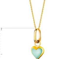 Złota zawieszka z emalią - serce
