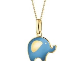 Złota zawieszka z emalią - słoń