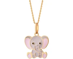 Złota zawieszka z emalią - słoń