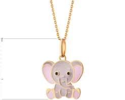 Złota zawieszka z emalią - słoń