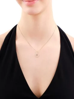 Złota zawieszka z emalią i cyrkoniami - drzewko