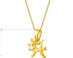 Złota zawieszka z kamieniem księżycowym - Ryby