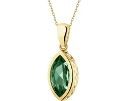 Złota zawieszka z korundem syntetycznym