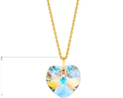 Złota zawieszka z kryształem syntetycznym - serce