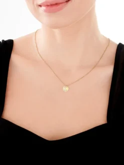 Złota zawieszka z kryształem syntetycznym - serce