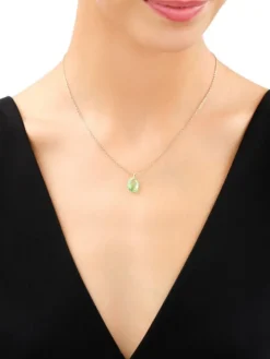 Złota zawieszka z kryształem syntetycznym