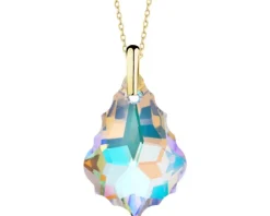 Złota zawieszka z kryształem syntetycznym