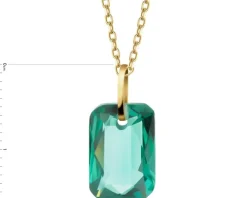 Złota zawieszka z kryształem syntetycznym