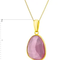 Złota zawieszka z kryształem syntetycznym