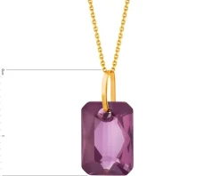 Złota zawieszka z kryształem syntetycznym