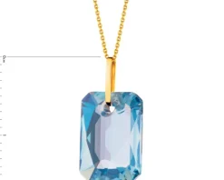 Złota zawieszka z kryształem syntetycznym