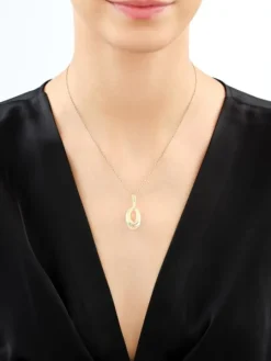 Złota zawieszka z kryształem syntetycznym