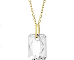 Złota zawieszka z kryształem syntetycznym