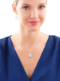 Złota zawieszka z kwarcem