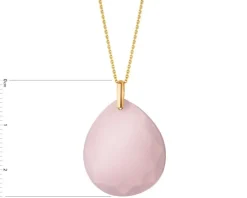 Złota zawieszka z kwarcem