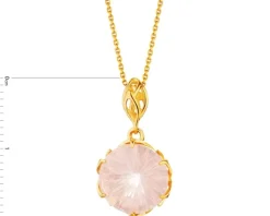 Złota zawieszka z kwarcem