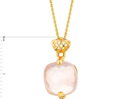 Złota zawieszka z kwarcem