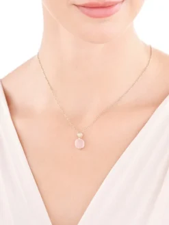 Złota zawieszka z kwarcem