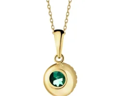 Złota zawieszka z kwarcem syntetycznym