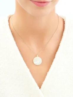 Złota zawieszka z masą perłową - drzewko