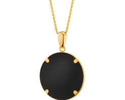 Złota zawieszka z onyksem - Słońce