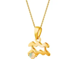 Złota zawieszka z opalem - Wodnik