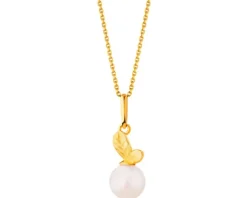 Złota zawieszka z perłą