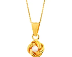 Złota zawieszka z perłą