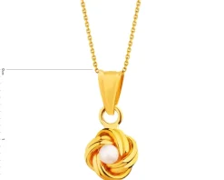 Złota zawieszka z perłą