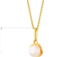 Złota zawieszka z perłą