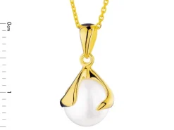 Złota zawieszka z perłą