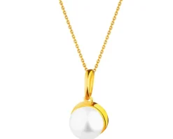 Złota zawieszka z perłą
