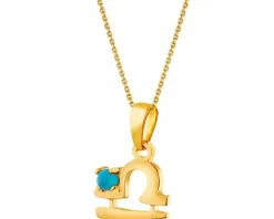 Złota zawieszka z turkusem - Waga